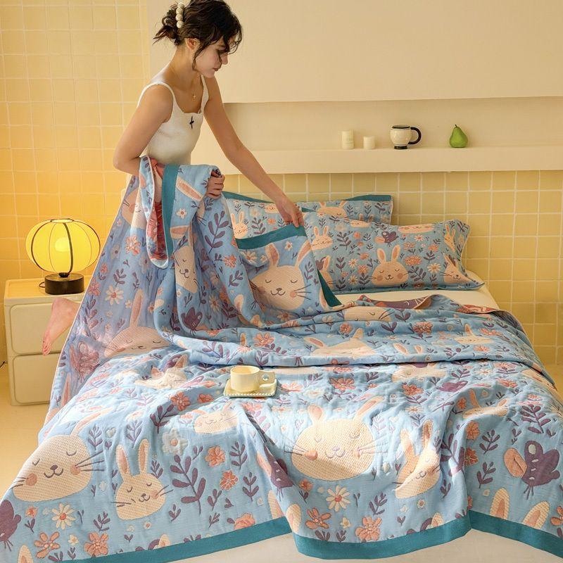 1 шт. Хлопковое трехслойное марлевое полотенце-одеяло, полотенце-одеяло, покрывало на кровать, летнее охлаждающее одеяло, мягкое дышащее легкое уютное одеяло