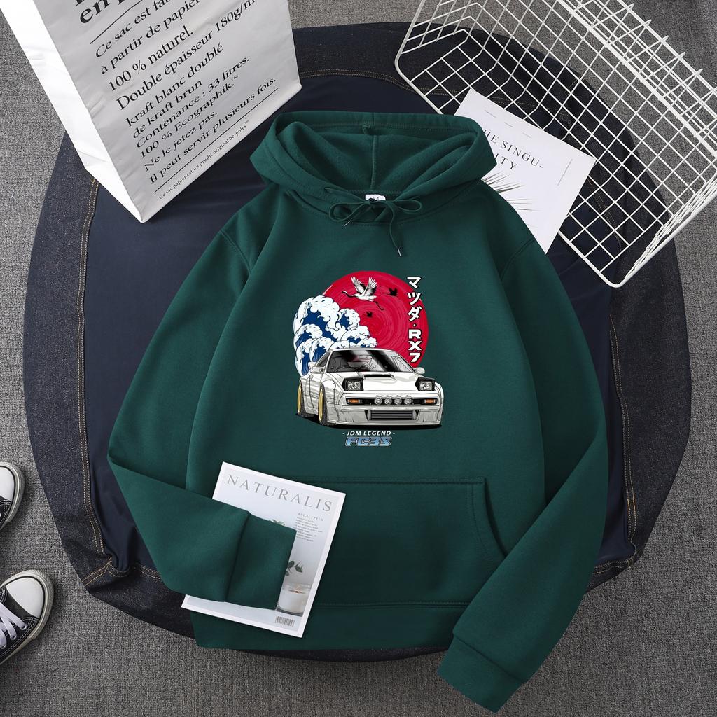 Горячая распродажа аниме аниме голова текст D машина худи мужская толстовка JDM машина тренд
