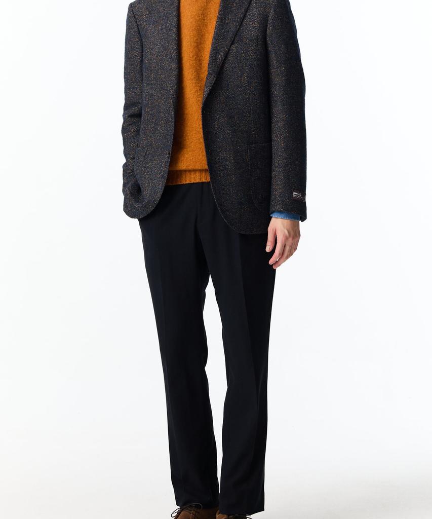 Man On The Boon Notched Lapel Herringbone Single Jacket_Navy 4714302009