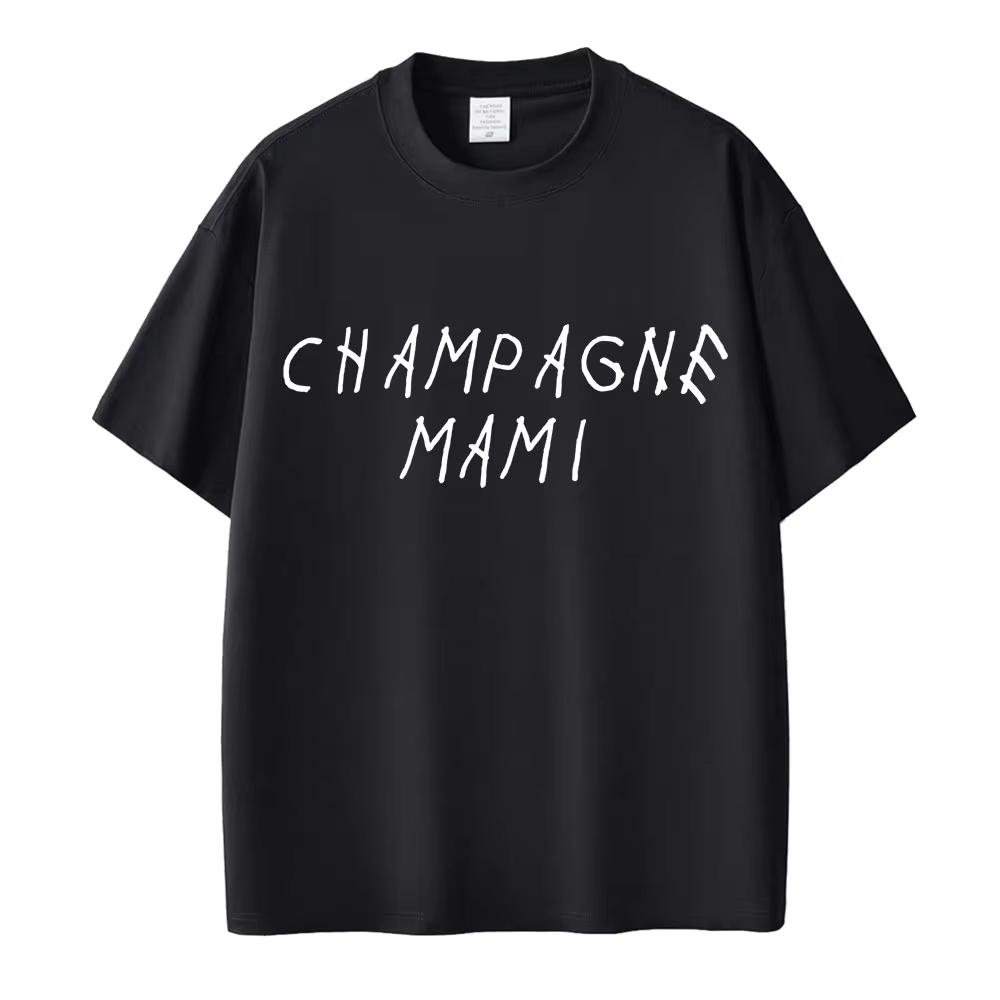 Рэпер Дрейк Champagne Mami Футболки Мода Хип-хоп Потрясающая Мужская Женская Футболка 100% Хлопок Футболка Оверсайз Уличная одежда Подарки