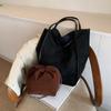 Vintage Suede Women's Bag  Autumn New Casual Solid Color High Capacity Temperament Sense Versatile Single Shoulder Bag