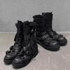Yamamoto Style Dark Multi-layer Belt Buckle Martin Boots Tooling Locomotive Boots Punk Knight Boots Men's and Women's Retro Pirate Boots