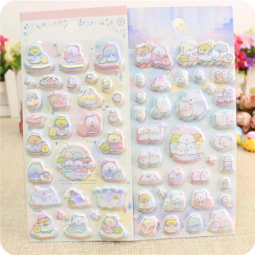Милые 3D стикеры Sumikko Gurashi 2 шт. - Объемный декор для скрапбукинга, DIY-журнала, школьных принадлежностей и подарков