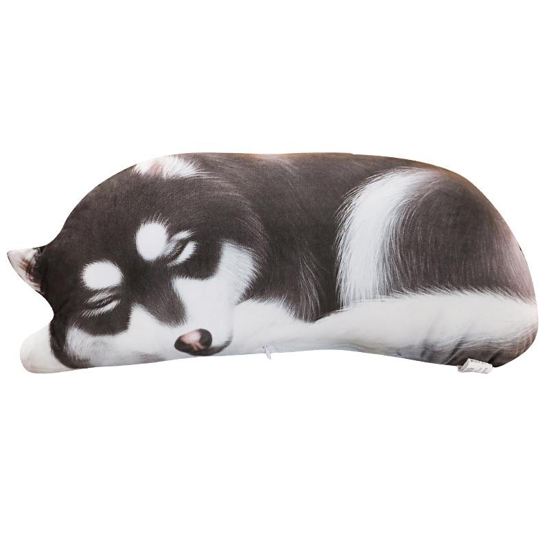 Cute Cat Dog Animal Pillow Simulation Creative Strip Sleeping Pillow Doll Children Plush Toy Bed