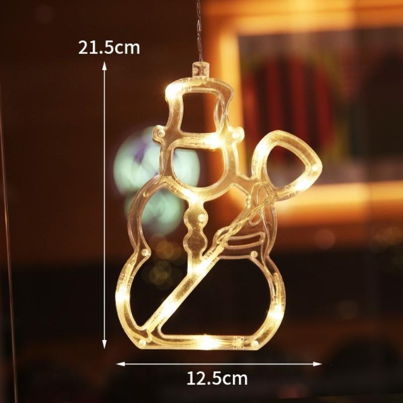 15 шт. Рождественские гирлянды Светодиодные гирлянды Гирлянды на присосках Украшение витрины Праздничные декоративные огни