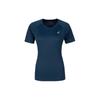 Logo Round Neck Breathable Comfort Casual Sports Short Sleeve T-Shirt Women Tops Navy-Blue 2012D024-405