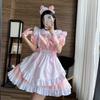Сексуальное платье-горничная, униформа, женское нижнее белье, костюм для косплея, костюм кошки с вырезами, костюм для ролевых игр, кружевной наряд Лолиты