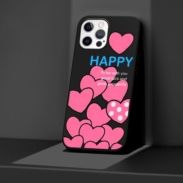 Чехол Love Heath для Apple Iphone 14 11 13 12 Pro Max Xr 7 8 +Se 2020 Xs 6 6s Plus 5 5S, милый роскошный черный силиконовый чехол для телефона