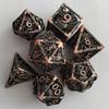 Набор из 7 полых металлических кубиков для D&D RPG с гравировкой дракона, многогранные кубики, настольные игровые аксессуары для Мастера Подземелий, коллекционера