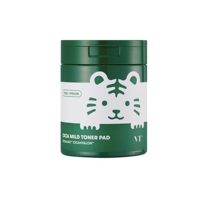 VTCOSMETICS Cica Мягкий тонер Увлажняющий для Чувствительной и Сухой Кожи, Поры и Лосьон, Пады, Кожа, Отшелушивающий, Уход, Протираемый (Тора (100 листов))