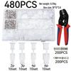 380PCS Car Wiring Terminals & Connectors Set - 2.8 Blade Spring with Boxed Copper and Plastic Parts