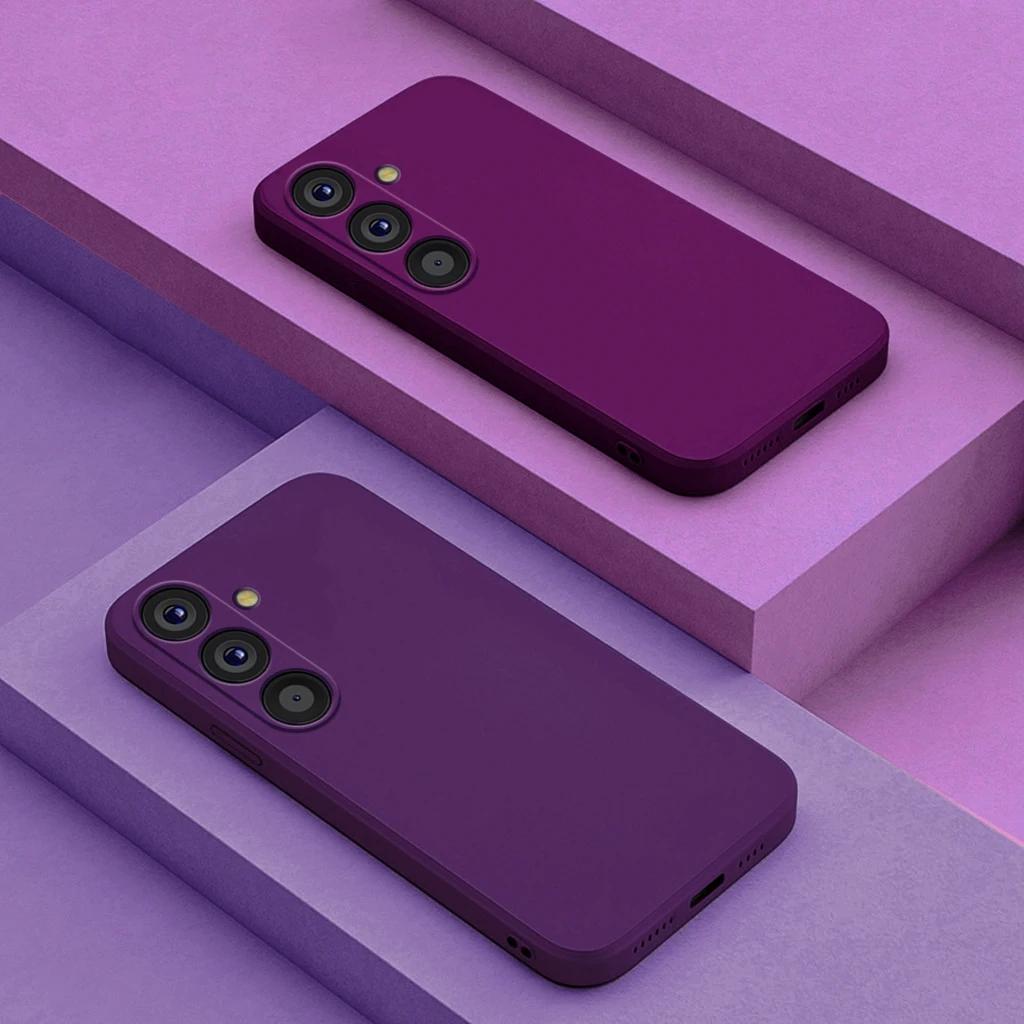 Galaxy S24 S23 Ultra S22 S25 Liquid Silicon Phone Case For Samsung Galaxy S24 Plus S23 S22 Ultra A54 A55 Soft Shockproof Cover