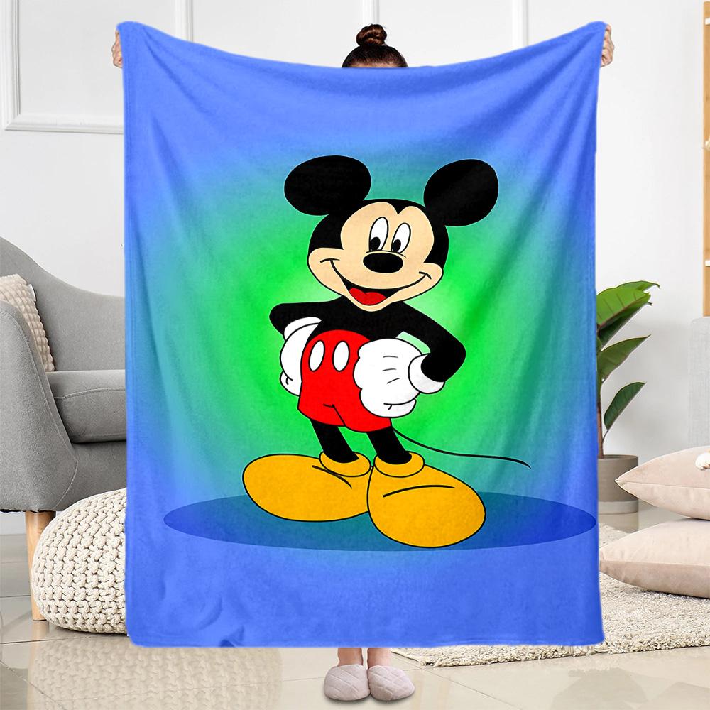 Mickey Mouse Starry Night Blanket Warmthful Decor Perfect for Sofa Office Chair Livingroom Four Seasons Universal Playful Design