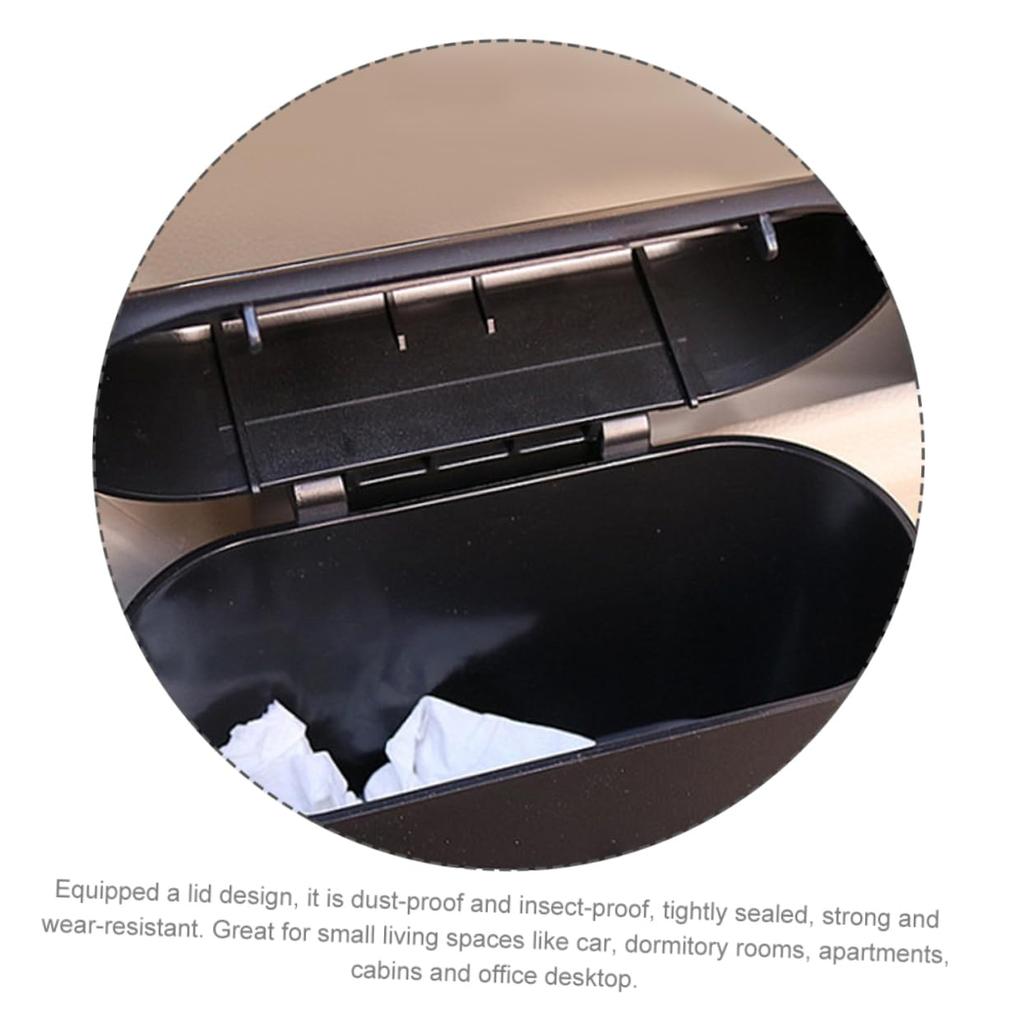 Car Trash Can with Lid Multi-Function Vehicle Bin with Bow Design Durable and Convenient Garbage Storage for Car Office Dormitory and Spaces