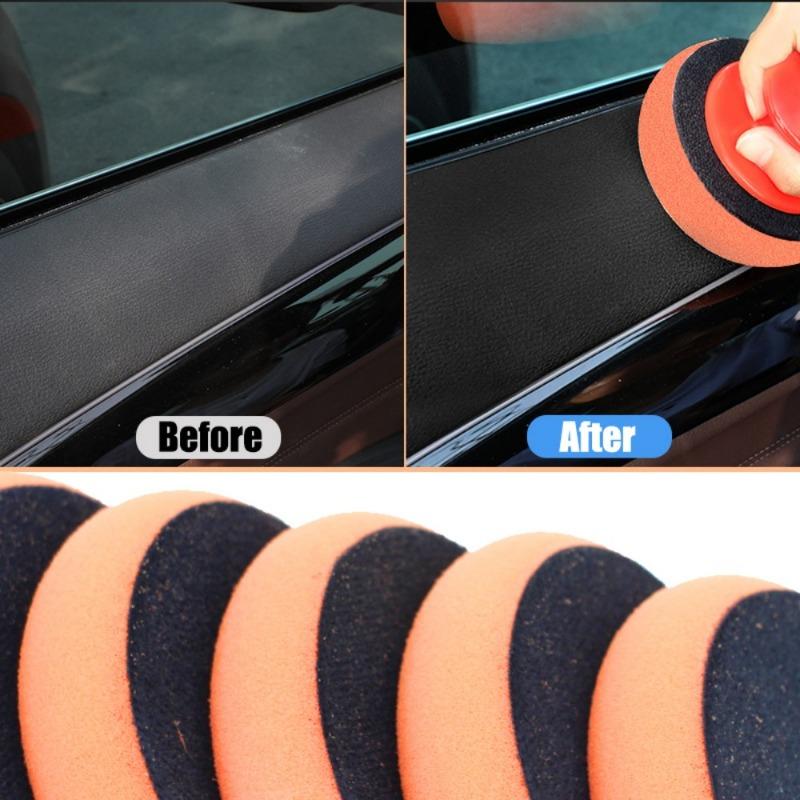 Набор губок для полировки автомобиля, 4-дюймовые аппликаторы для автомобильного воска, красная ручка, мягкие губчатые аппликаторы, губка для полировки автомобиля, инструмент для чистки