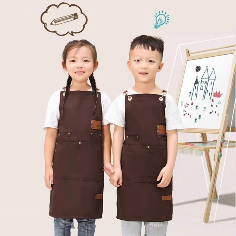 Lightweight Children's Canvas Apron Minimalist Kids Chef Costume Kids Cooking Apron Baking