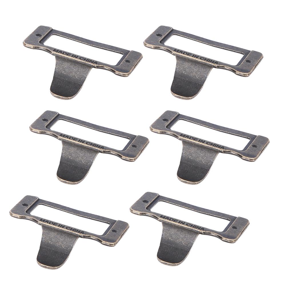 6PCS Bronze Label Pulls Frame Handle File Name Card Holder Medicine Cabinet Pulls