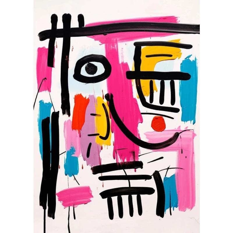 Розовая паста в форме сердца, вишня, игральная карта, цветок, абстрактное лицо, холст, минималистичный декор для стен для гостиной