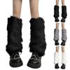 Women's Calf Ring Plush Socks Leather Buckle Warm Leg Cover Mid-tube JK Pile Socks Anklets