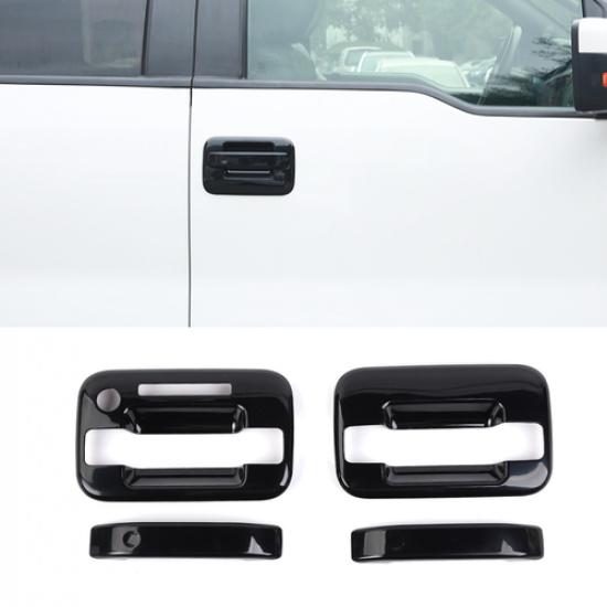 For 2004-2014 Ford F150 Black 2 Door Handle Covers F-150 Trim W/O PSKH W/KPH