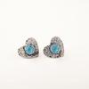 Natural Swiss Blue Topaz 925 Silver Stud Post Unique Wife Gift Earrings Jewelry EE-143-7