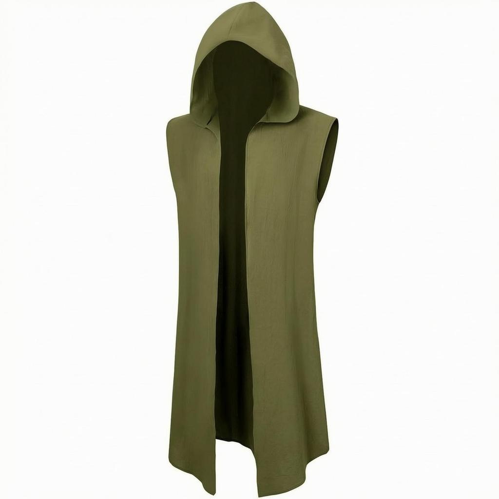Costume Vest with Hood Medieval Sleeveless Comfortable for Cosplayers