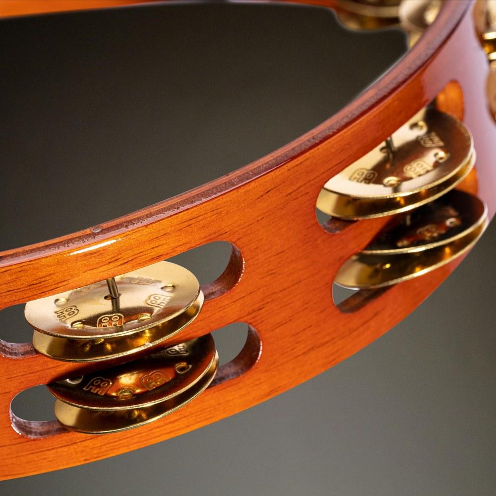 Meinl Percussion Деревянный бубен TA2B-AB Традиционный дерево латунные бубенцы 2 ряда
