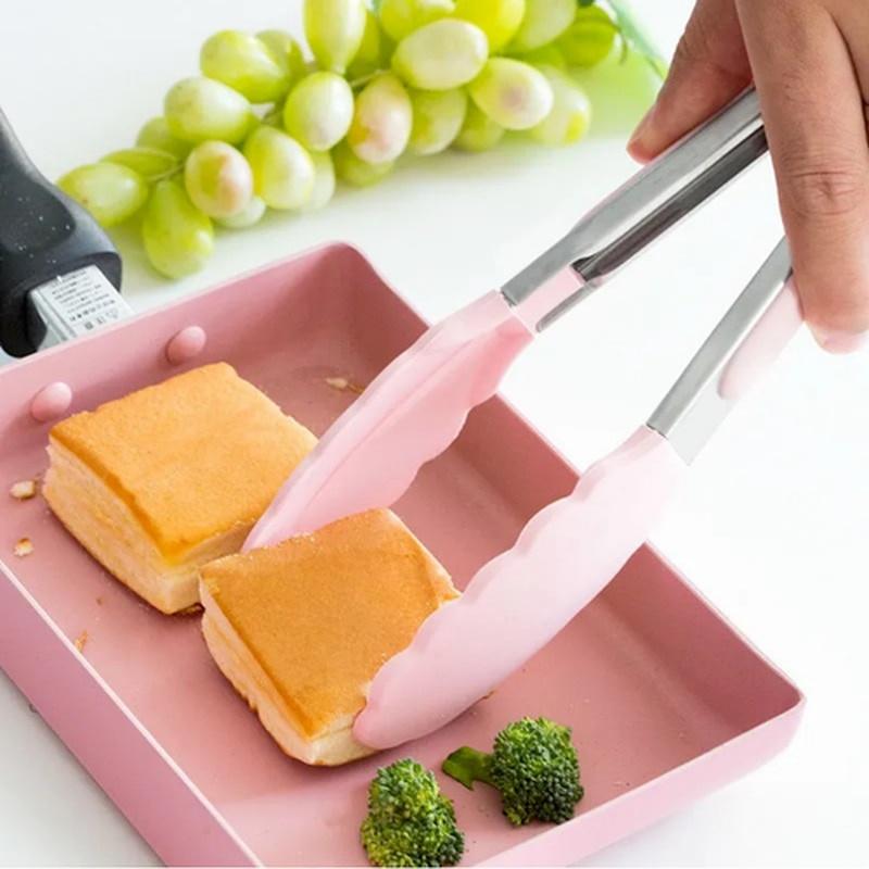 9-дюймовые щипцы для еды, силиконовые щипцы для барбекю, щипцы для салата, антипригарный зажим для барбекю, зажим из нержавеющей стали, инструменты, гаджеты