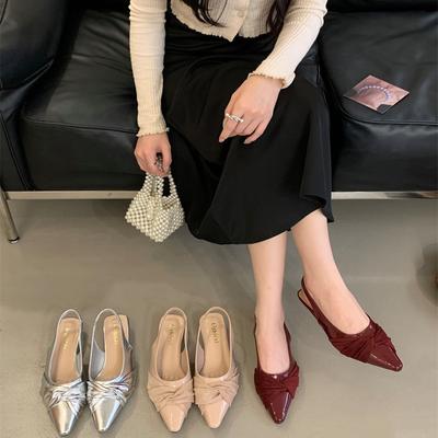 Фея ветер голые розовые туфли на высоком каблуке женские французский нежный темперамент острый носок тонкий каблук одинарная обувь сумка голова пустые сандалии для通勤