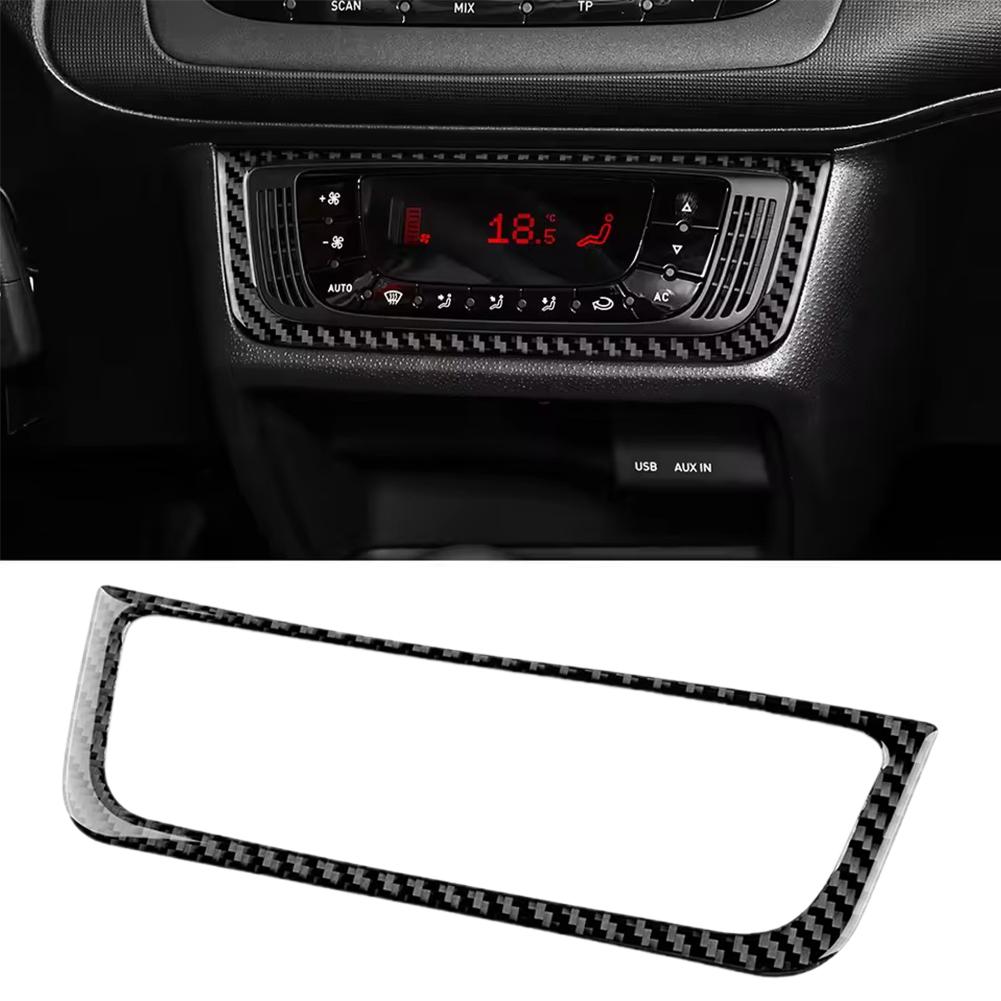 Для Seat Ibiza 6j 2009 2010 2011 2012 2013 2014 Настоящая Мягкая Наклейка из Углеродного Волокна LHD RHD Панель Рамки Центральной Консоли Автомобиля AC Отделка
