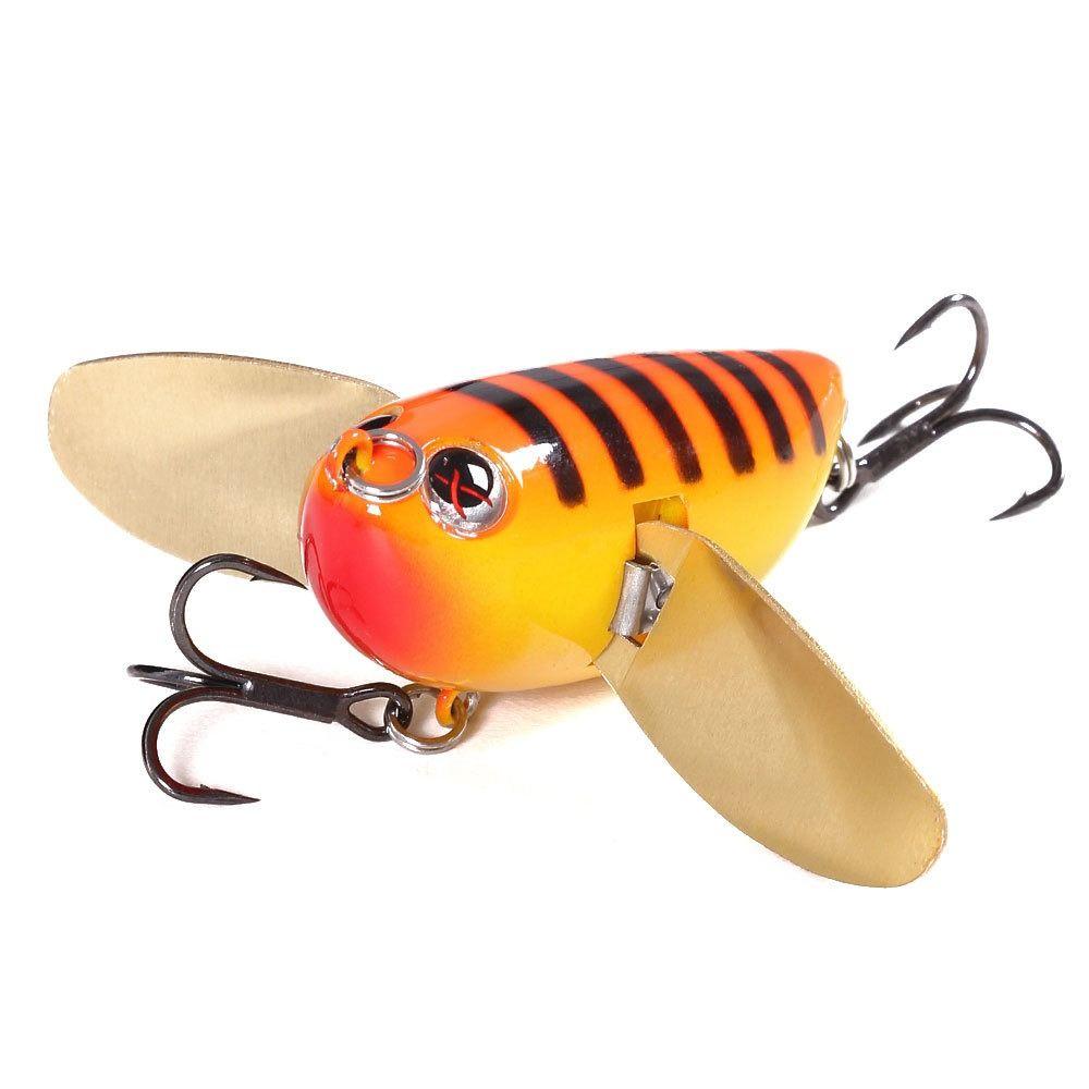 with Two Metal Spoon Bee Crankbait Lure Bumblebee Fishing Lure Bee-Shaped Fishing Bait Fly Fishing