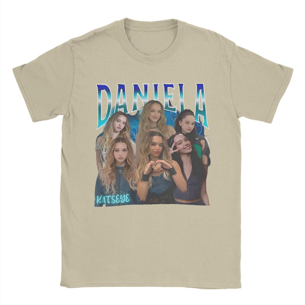 Katseye Daniela Мужские футболки Новинки Футболки с коротким рукавом Круглый вырез Футболки 100% хлопок Летняя одежда