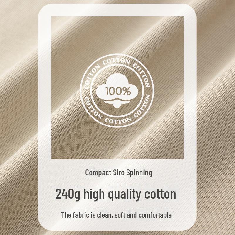 Футболка из плотного однотонного хлопка плотностью 240 г с круглым вырезом и фирменным логотипом