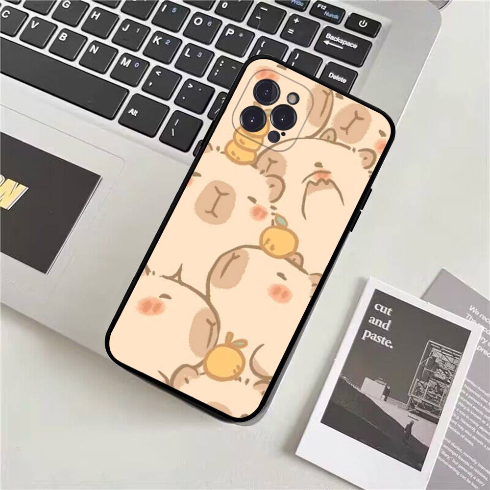 Мультяшный чехол для телефона с капибарой для iPhone 17 16 15 14 11 12 13 Mini Pro XS Max Plus Funda Shell