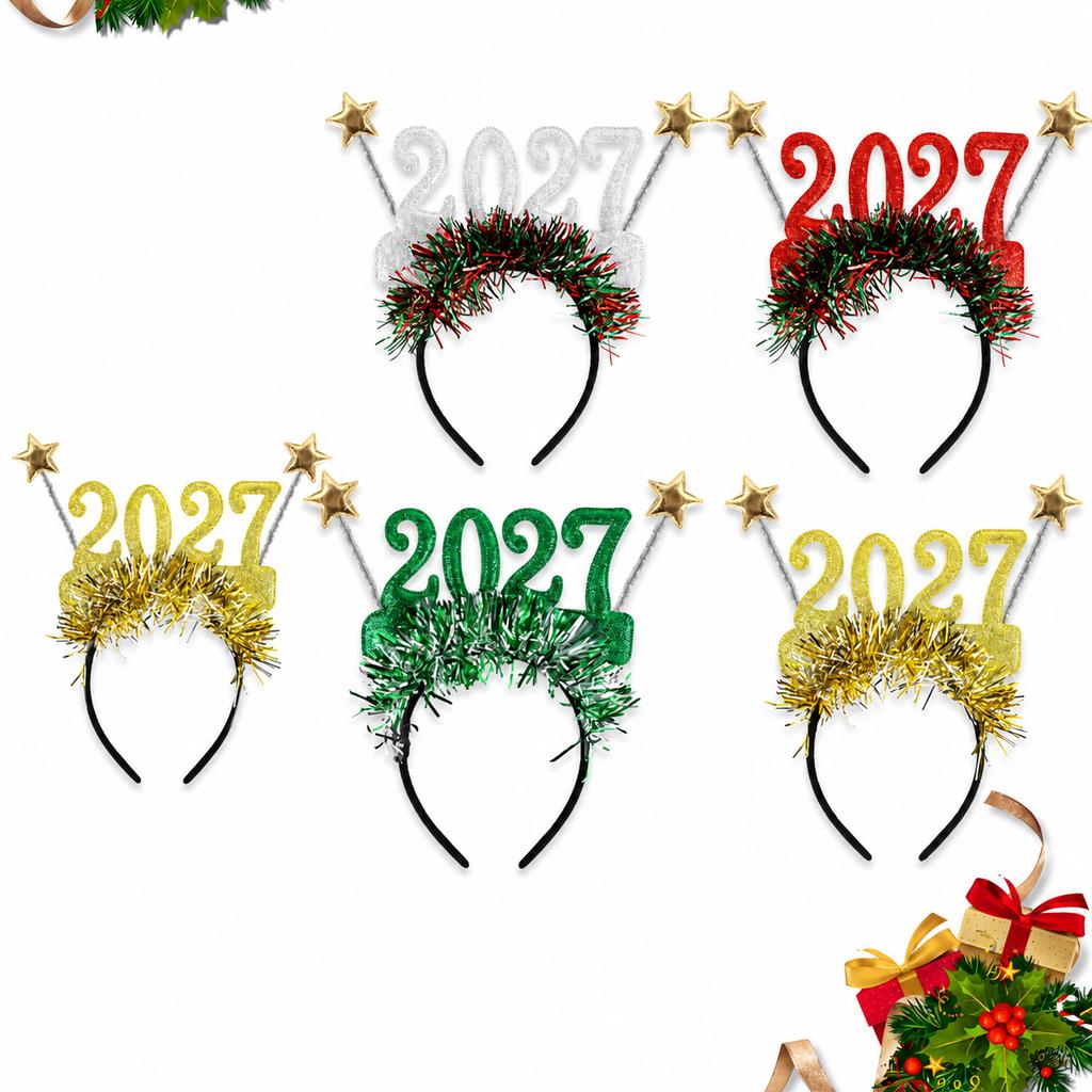 2027 Decorative Headwear Eye Catching Adult Kids Headband Christmas Party Headband Festive Decorative Headband For Christmas