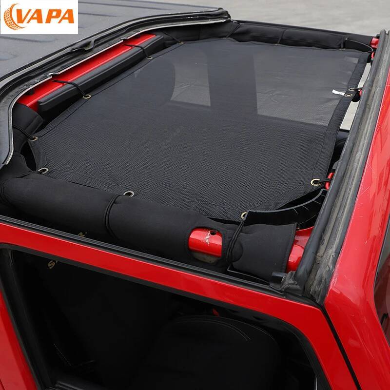 Summer Sunshade Mesh Sun Shade Top Roof Sunblock Mesh Heat Shield Mesh for Jeep Wrangler JK 2007-2017 Exterior Accessories