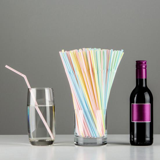 1000 шт. Пластиковые соломинки для питья, экологически чистые, без бисфенола А, многоразовые соломинки, красочные соломинки для вечеринок, для напитков, колы, соевого молока