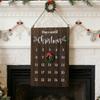 Artisanal Oaken Christmas Clock Calendar Wall Suspended For Kids Participatory Holiday Activity