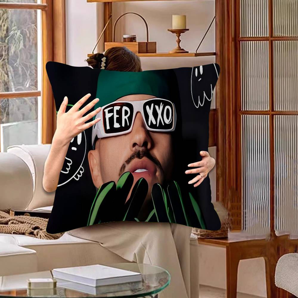 Ferxxo Горячий певец Feid Ferxxo Наволочка Полиэстер Диванные подушки Декоративные подушки для дивана Домашний декор Наволочка