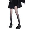 Градиентные шелковые чулки - женские сексуальные прозрачные колготки в черно-белом цвете