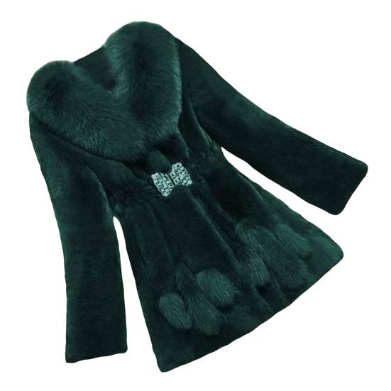 Женское зимнее пальто из искусственного меха средней длины со стразами, эластичная узкая талия, однотонная плотная верхняя одежда, куртка для выпускного бала знаменитостей