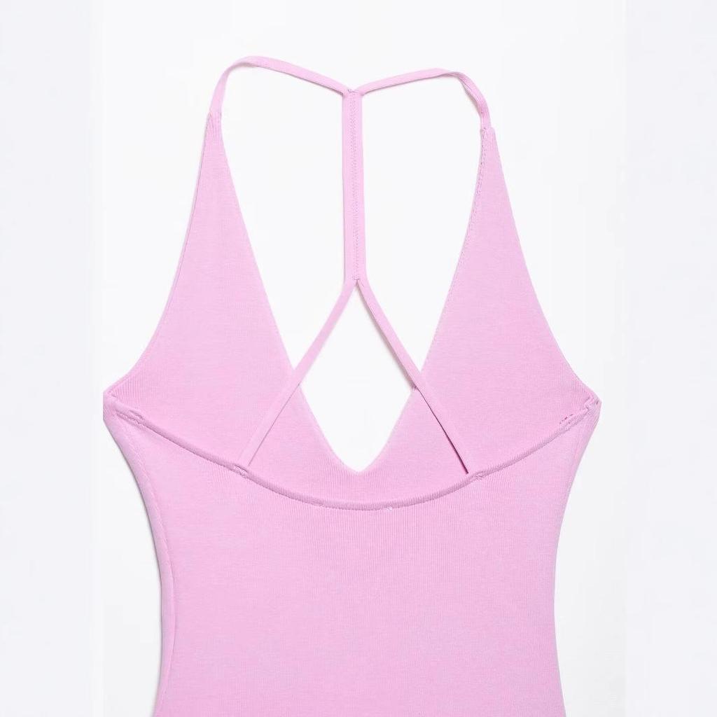 Летнее облегающее платье-халтер 2025 для женщин: Европейская и американская мода