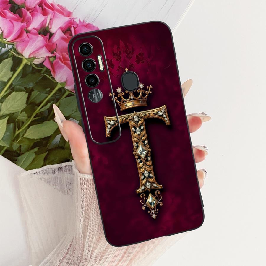 Чехол для Tecno Spark 7 Spark7P 7Pro Задняя крышка Мягкий силикон ТПУ Чехол с узором из начальных букв для Tecno Spark7 7 P Чехол для телефона