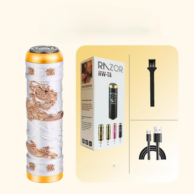 Винтажная перезаряжаемая бритва, триммер для бороды, металлический триммер для волос, мужская профессиональная электрическая машинка для стрижки волос USB