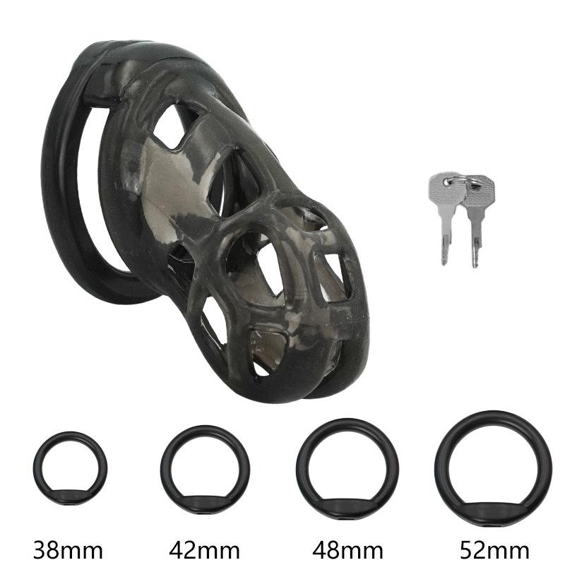 PET Honeycomb Lock Ring Chastity Cage for Male Pet Cock Cage Adult Toys Lockable Ring