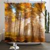 Осенний лес Натуральная сцена Занавеска для душа для ванной Осенний клен Растения Сельский пейзаж Тыква Водонепроницаемая занавеска для душа