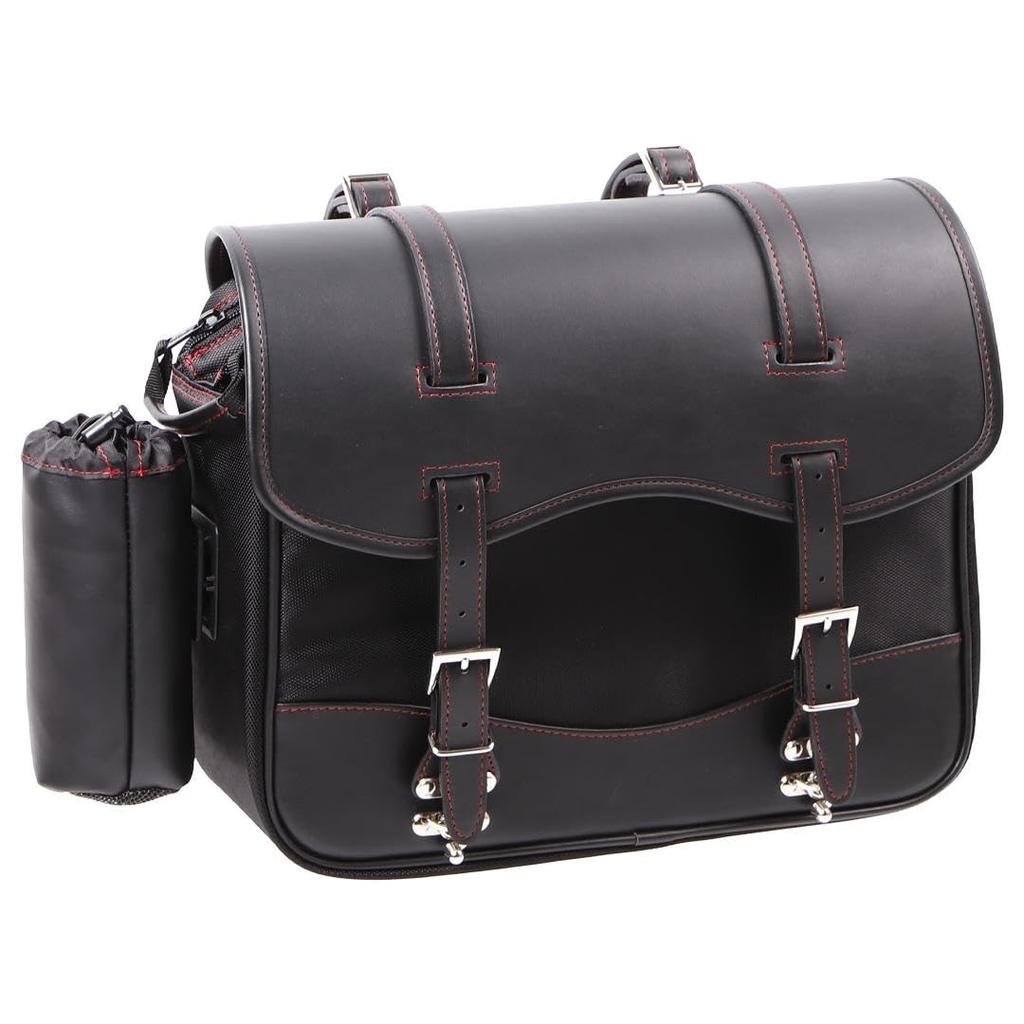 DEGNER Nylon Saddle Bag NYLON SADDLEBAG NB-1 (Black-Red)