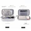 Xinqin Digital Bag Travel Data Cable Storage Pouch, Portable Power Bank Earphone USB Drive Charging Case Organizer, Gray Double-Layer