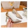 Fashion New Style Fashion Gold Rhinestone Transparent Women Pumps Spring Autumn Stiletto Luxury High Heels Sexy Party Wedding Shoes