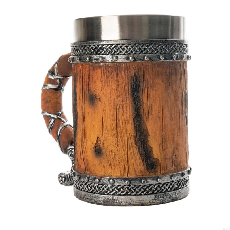 Ручная деревянная пивная кружка с вкладышами из нержавеющей стали Rustic Barrels Кружки для мужчин Пивная кружка Уникальный подарок на пивную тему B03E